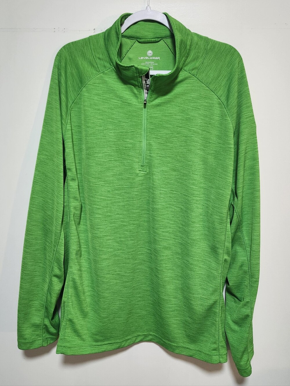 Levelwear Bright Green Quarter‑Zip Pullover